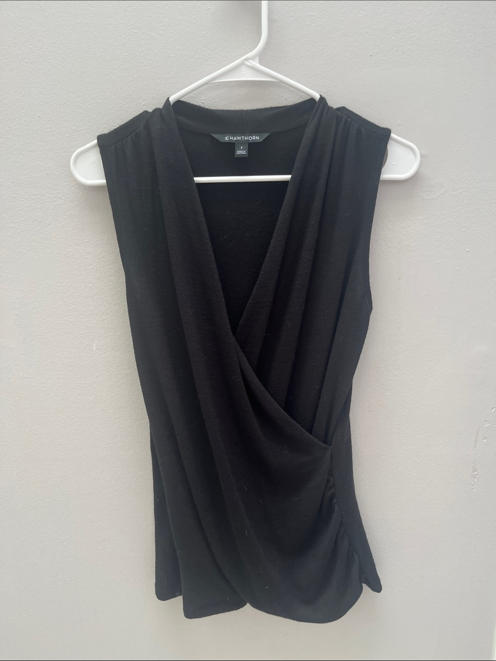 41 Hawthorn Black Sleeveless Faux Wrap Top